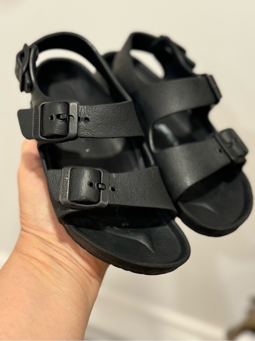 Birkenstock Kids Black Double-Buckle Sandals Size 29 ( 10.5)